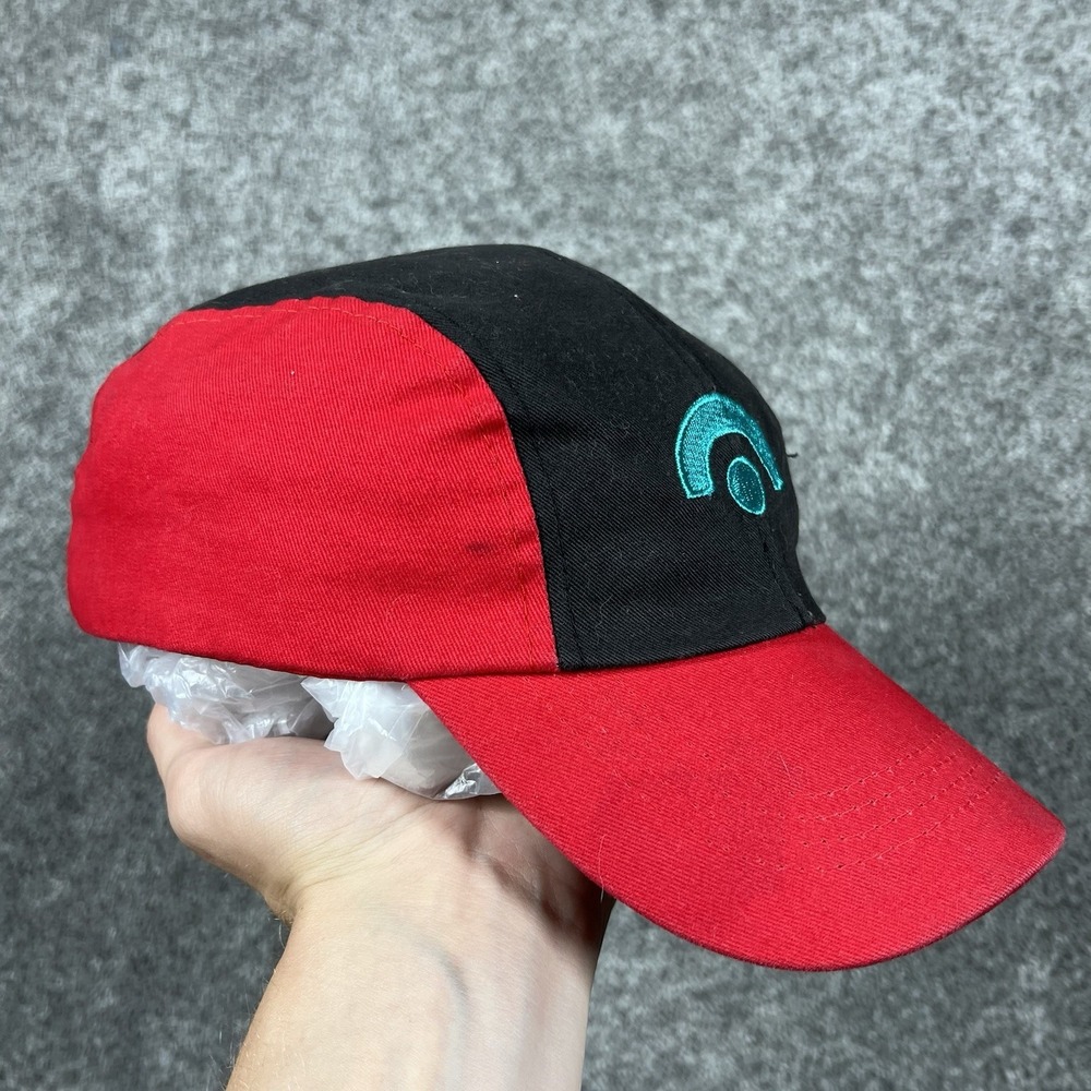 POKEMON Vintage Baseball Cap Red Black Pokeball Adult Size Collectible Rare Hat